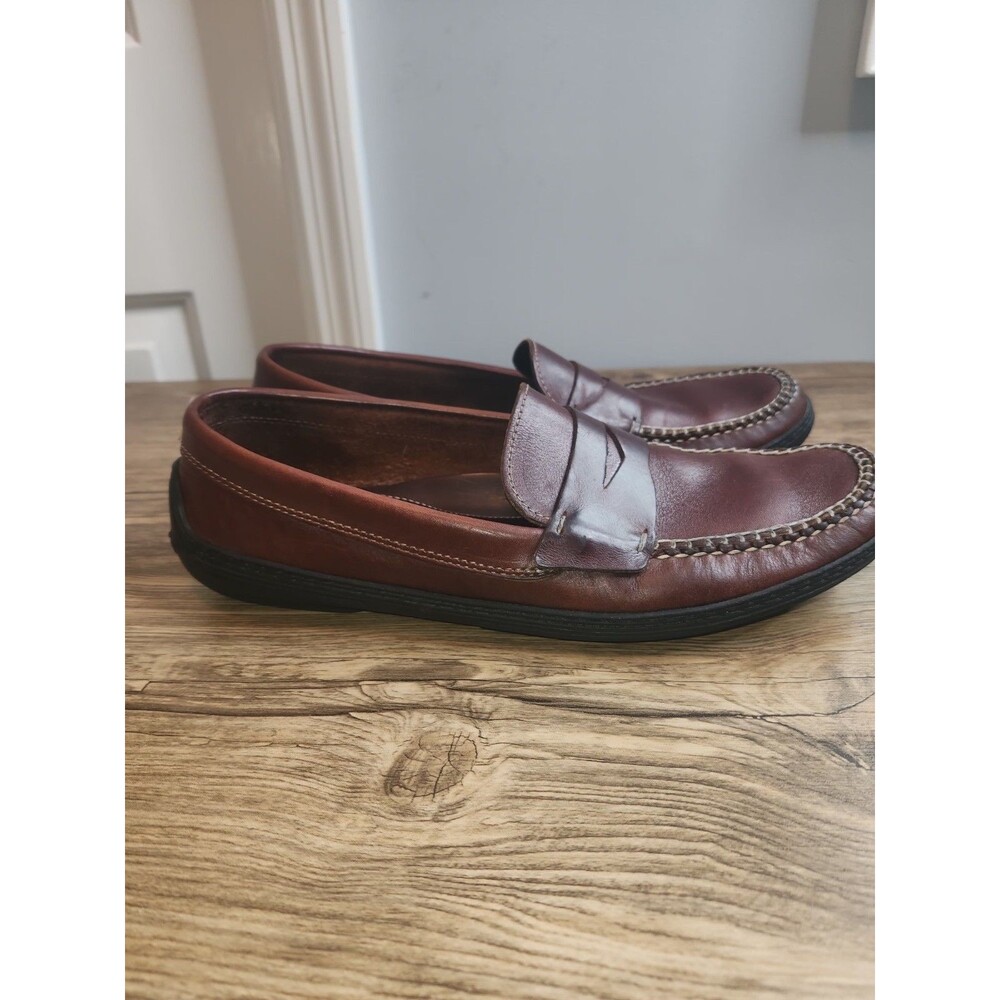 Vernon Scott Menswear Brown Leather Penny Loafers Size 10 Medium.